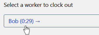 Admin can view the currently clocked in workers and clock out some if necessary.