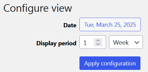 Configure the date period to display.