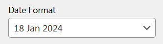 Date format setting form