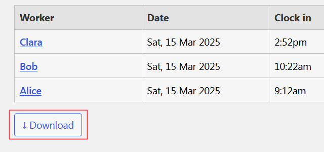 Export time logs to CSV