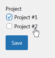 Select certain projects for a worker to report time on.
